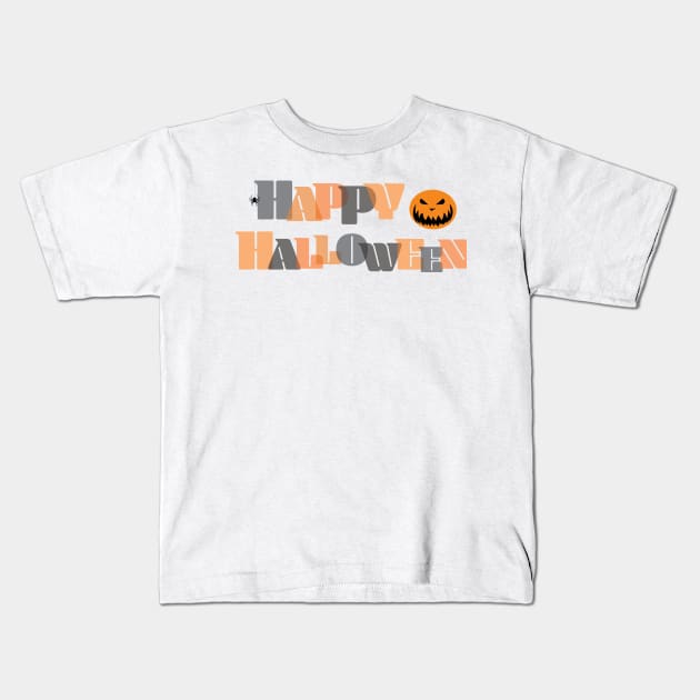 Happy Halloween Kids T-Shirt by DesignJennifer